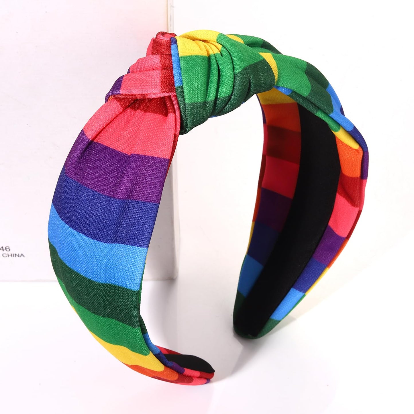 vokone Rainbow Headband Rainbow Fabric Knotted Headband Wide Hairband Rainbow Pride Headband Holiday Party Costume Headwear Accessories Rainbow