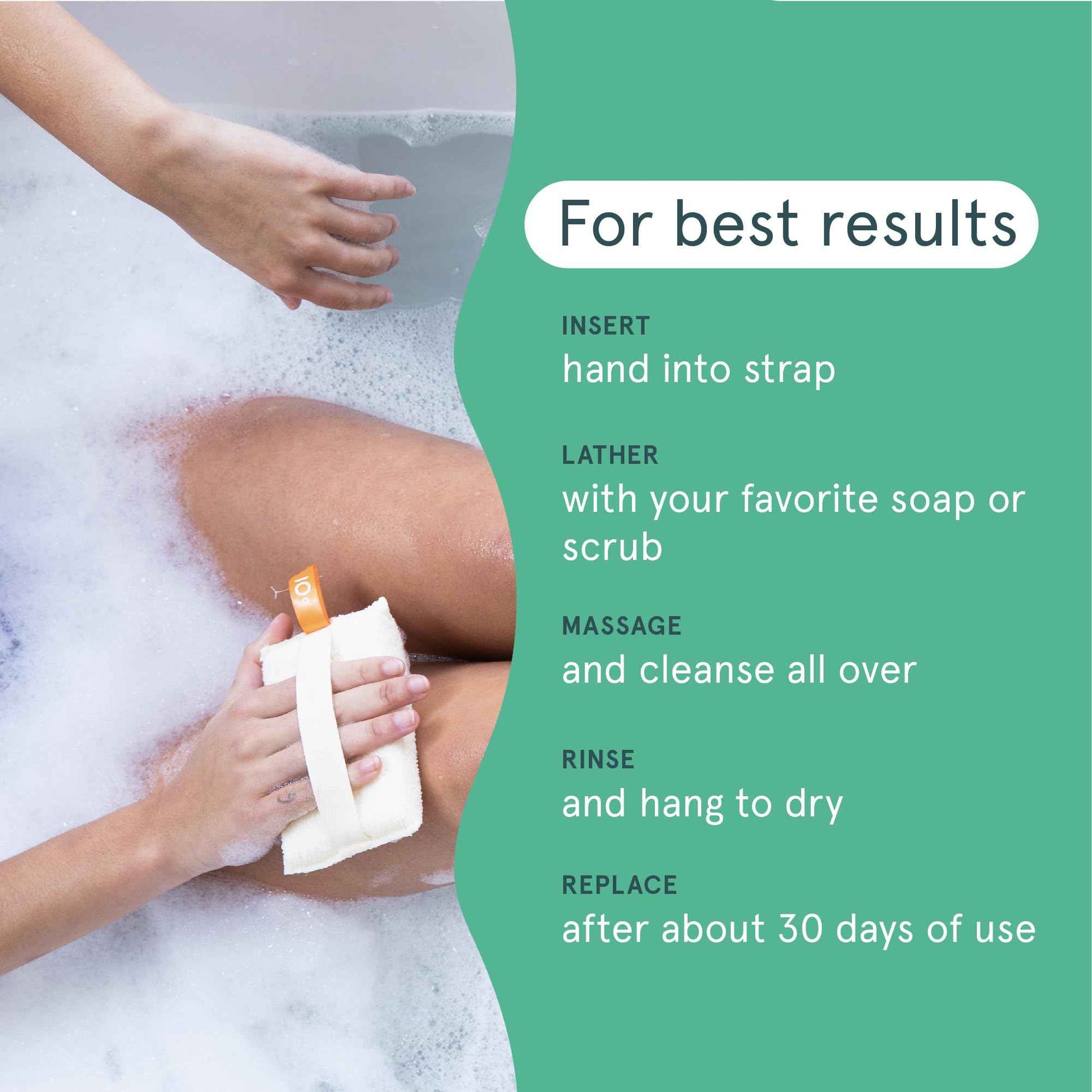 Cleanlogic Organic Cotton Exfoliating Body Scrubber, Reusable Exfoliator Tool for Smooth and Softer Skin, Daily Skincare Routine, Natural, 3 Count Value Pack