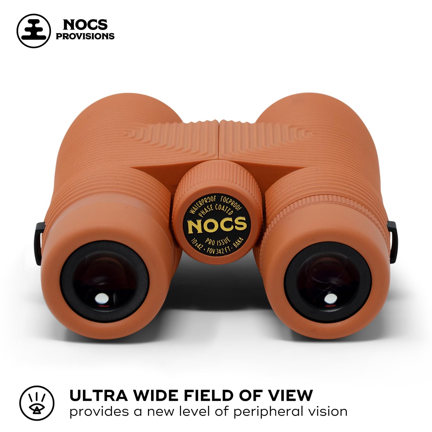 Nocs Provisions Pro Issue 10x42 Waterproof Binoculars, 10X Magnification, Phase Coated Bak4 Prism, Wide View Multi-Coated Lenses for Bird Watching, Wildlife Viewing & Stargazing - Carnelian Orange