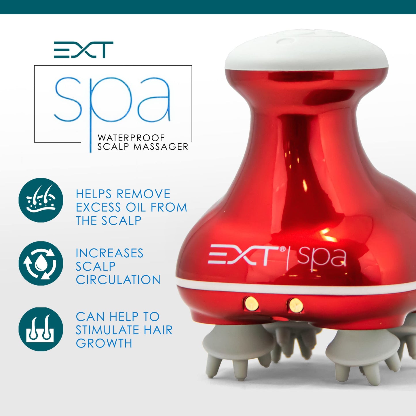 EXT Spa Hair & Scalp Massager for Relaxation, Scalp Health, and Hair Growth | Portable, Rechargeable & Waterproof