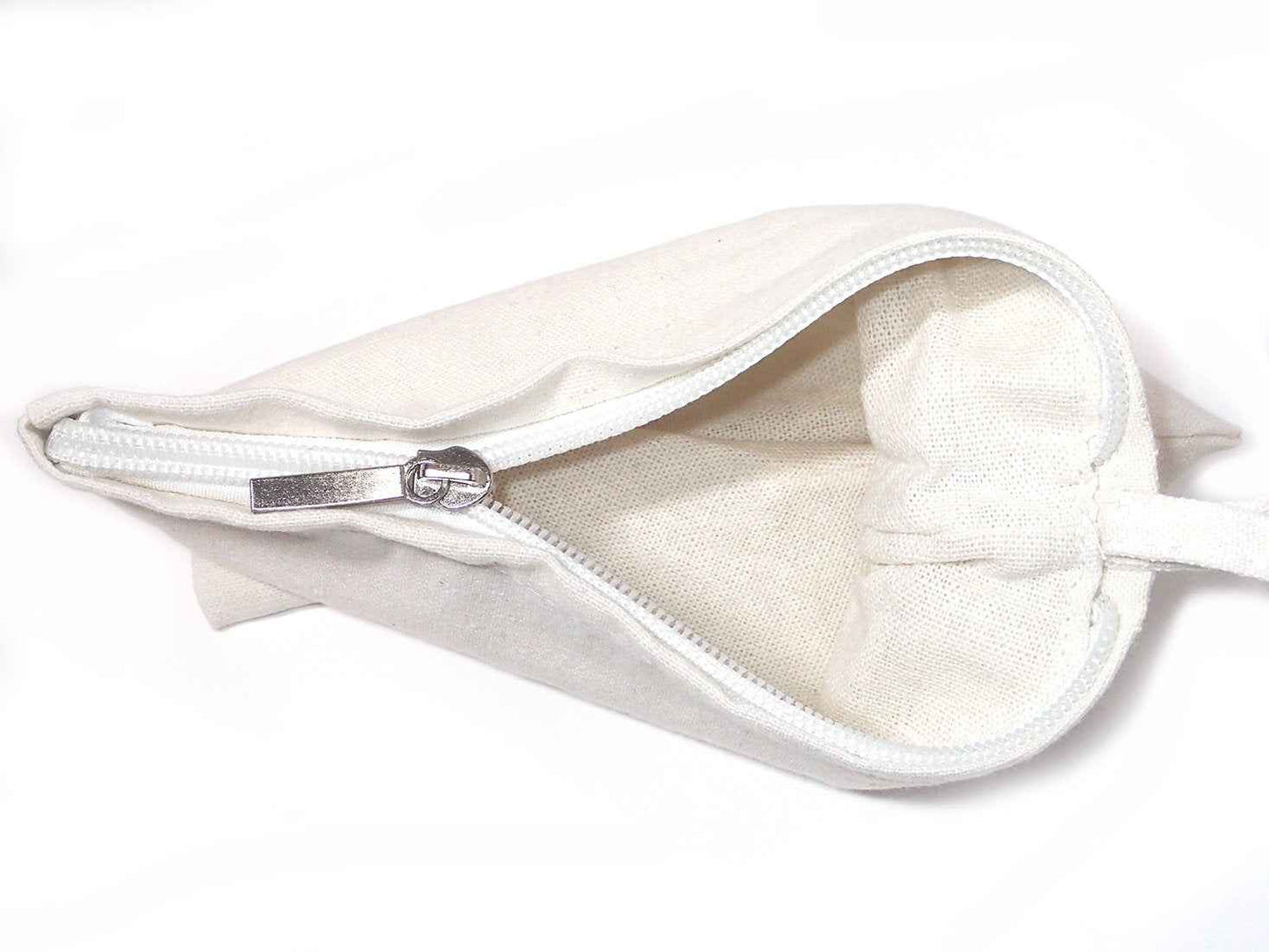 YINGKOR Wristlet Cotton Canvas Zipper Cosmetic Bag Makeup Bags Tool Organizer with Cotton Lining, 5.11"x7.48", White, Pack of 4