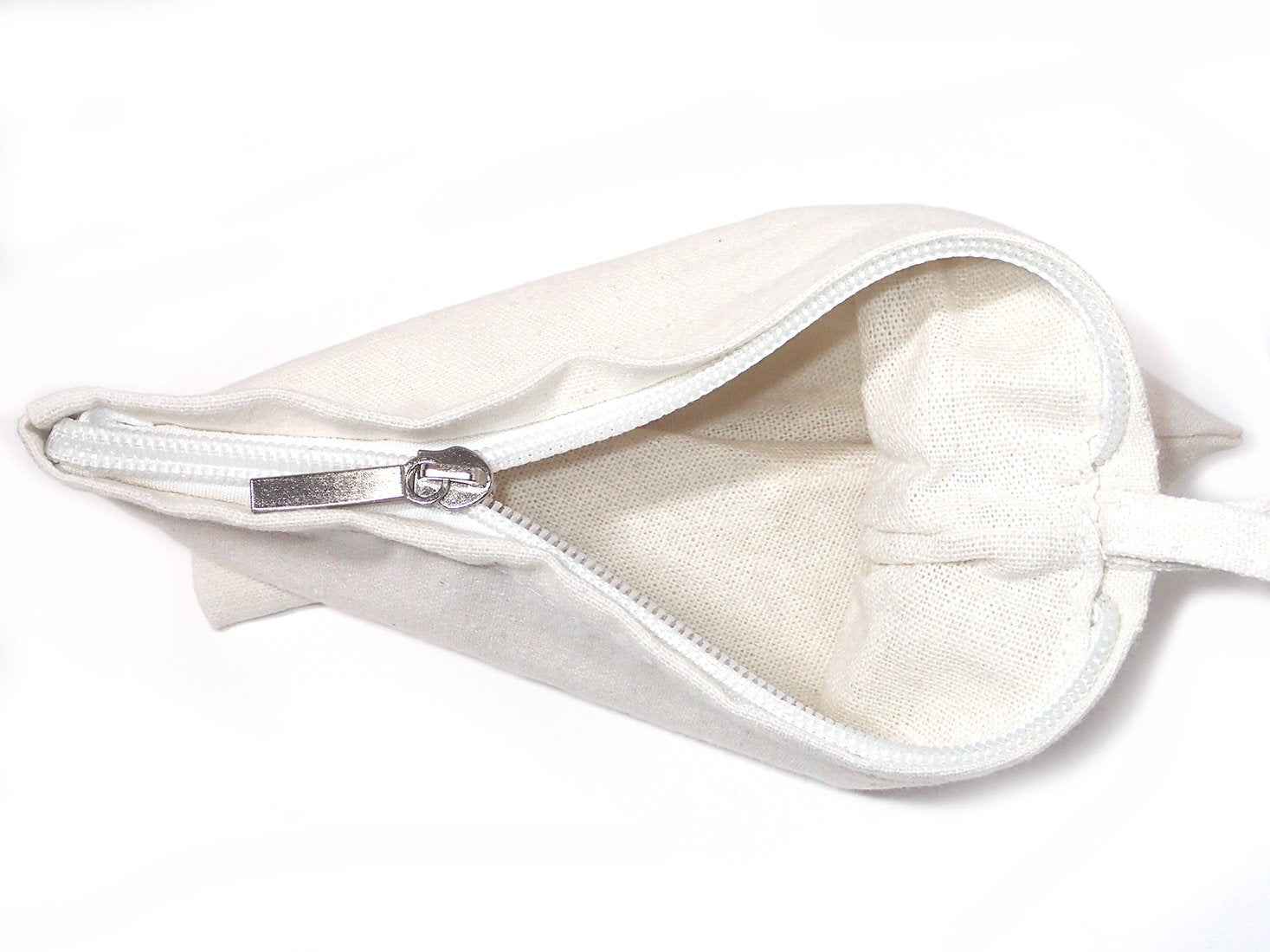 YINGKOR Wristlet Cotton Canvas Zipper Cosmetic Bag Makeup Bags Tool Organizer with Cotton Lining, 5.11"x7.48", White, Pack of 4