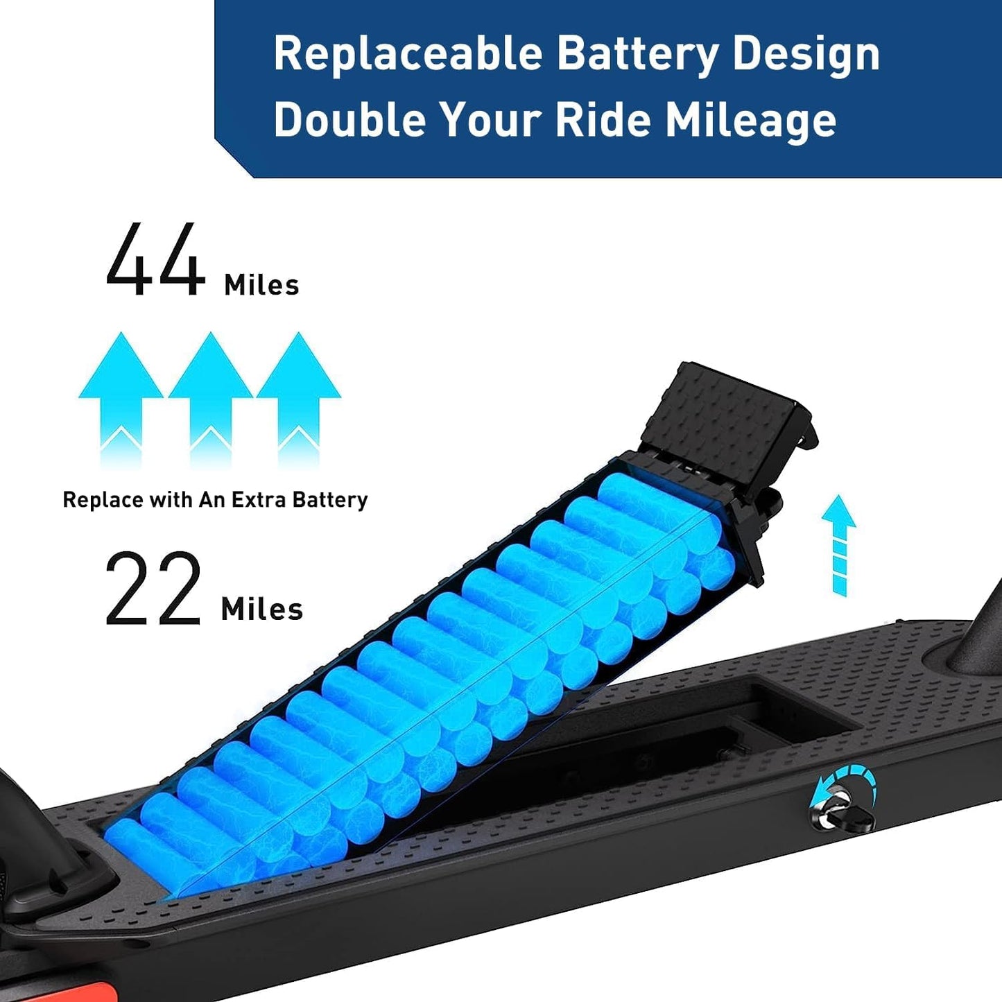 Hiboy S2R Plus Electric Scooter, Upgraded Detachable Battery, 9" Pneumatic Tires, 350W Motor - Max 22 Miles & 19 MPH Portable Folding Commuter E-Scooter for Adults - Dual Brakes with Split Wheels