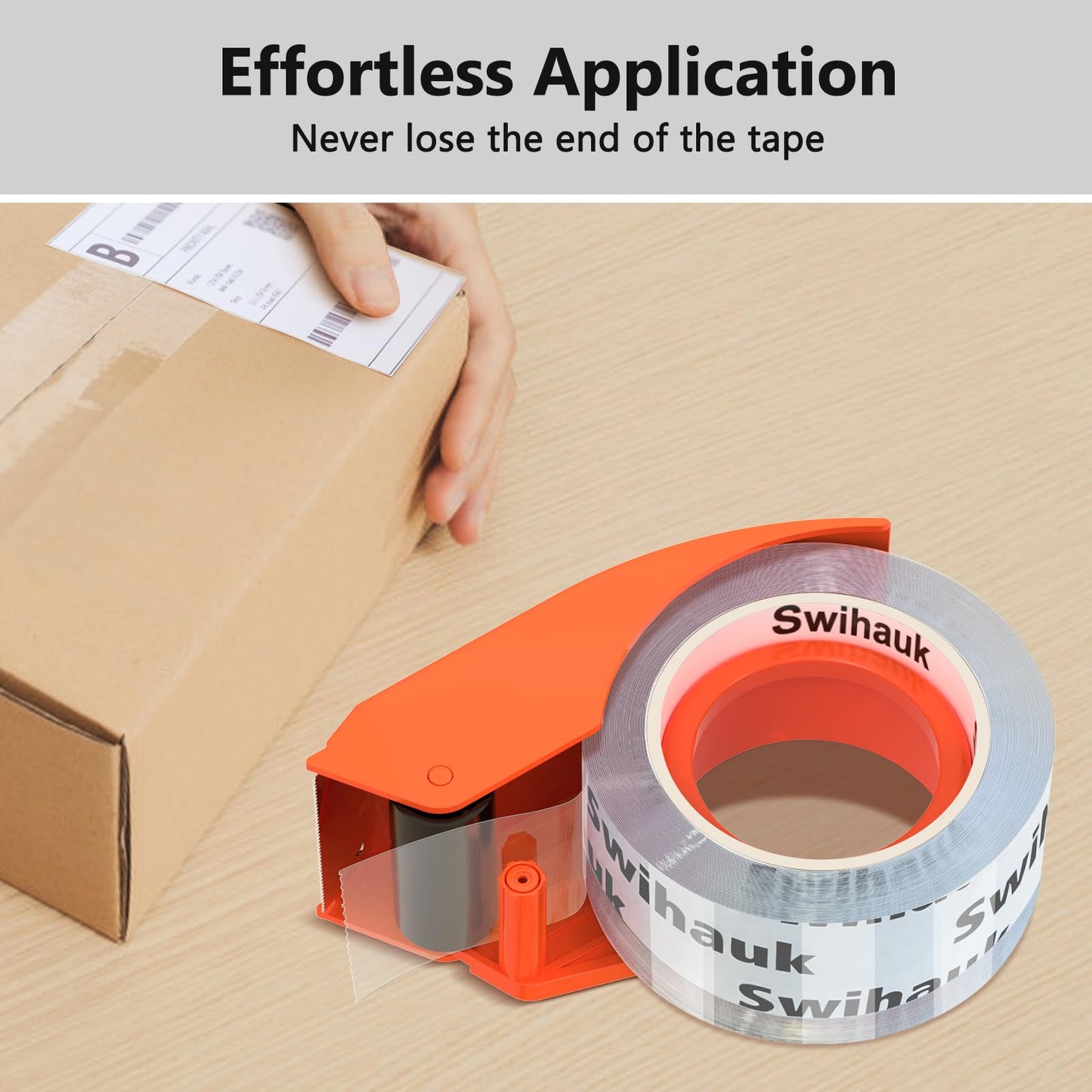 Swihauk 1.88 in x 66.6 YDs Heavy Duty Packing Tape with Dispenser, Strong & Durable Shipping Tape, Packaging Tape, Clear Package Tape for Shipping Moving Storage and Mailing, 6 Roll + 6 Dispenser