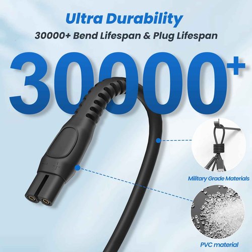 5V Charger for Philips Norelco Shaver S3243/91 X3001/90 S7887/82 X3052/91 S5880/81 S1016/90, with 3.3 ft Power Cord