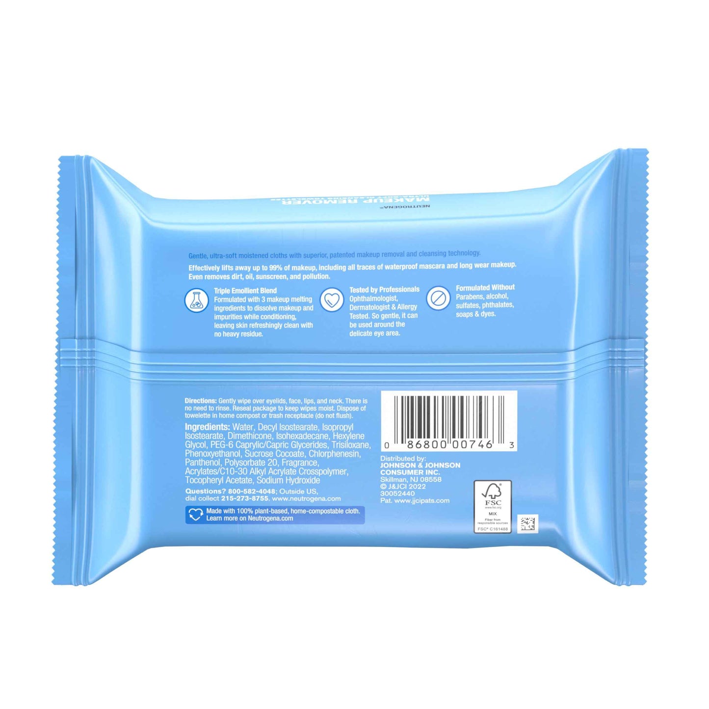 Neutrogena Makeup Remover Wipes, Daily Facial Cleanser Towelettes, Gently Cleanse and Re-move Oil & Waterproof Makeup, Alcohol-Free Makeup Wipes, 21 ct