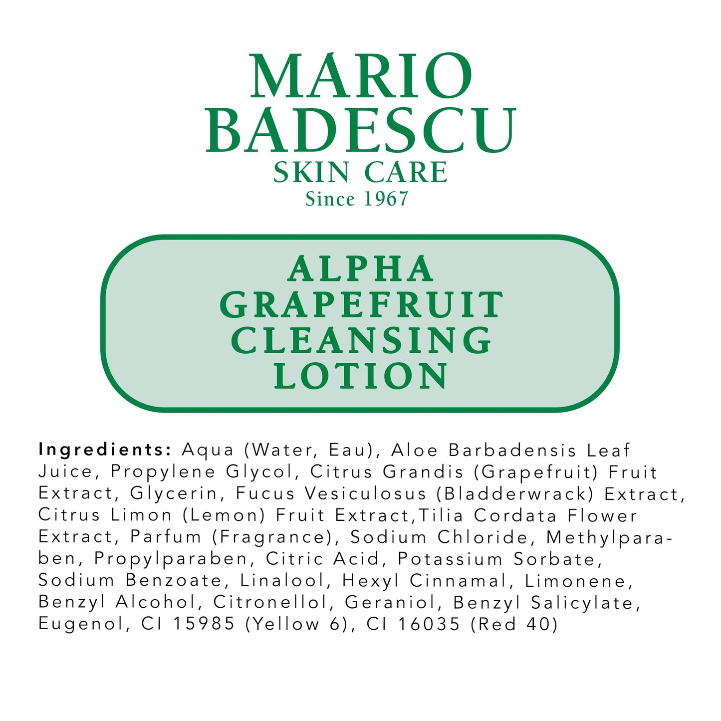 Mario Badescu Alpha Grapefruit Cleansing Lotion, 16 Fl Oz