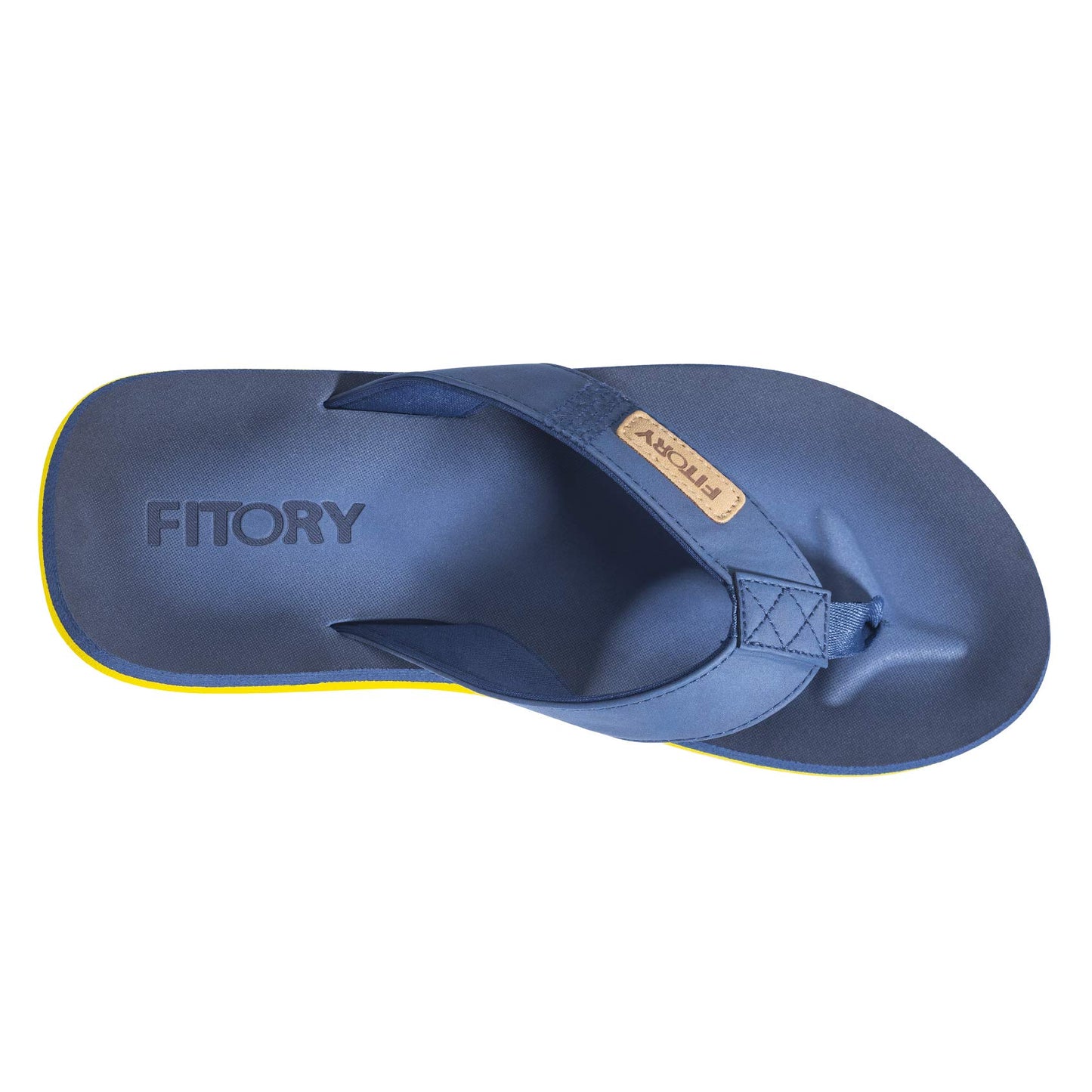 FITORY Men's Flip-Flops, Thongs Sandals Comfort Slippers for Beach Blue/Yellow Size 6