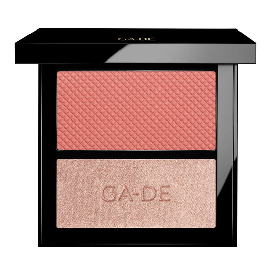 GA-DE Velveteen Blush and Shimmer Duet, 50 - Formulated with Micronized Pearls and Pigments for Sculpting Face and Décolleté - Paraben-Free - 0.26 oz