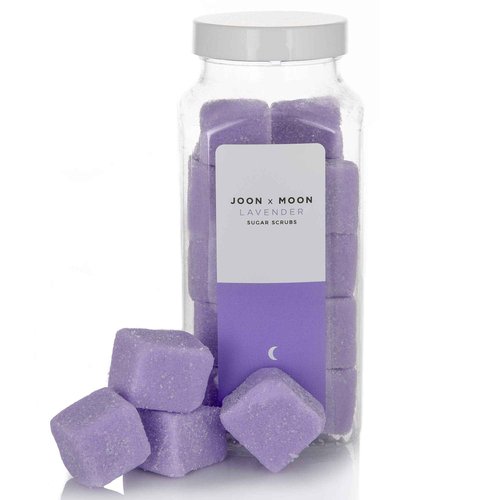 JOON X MOON Sugar Scrub (Lavender, 1 Pack), Exfoliating Body Scrub, Moisturizing Aloe and Shea Butter to Soften and Nourish Skin, Beauty and Self Care Essential, Single Use Scrub Cubes, 10 oz