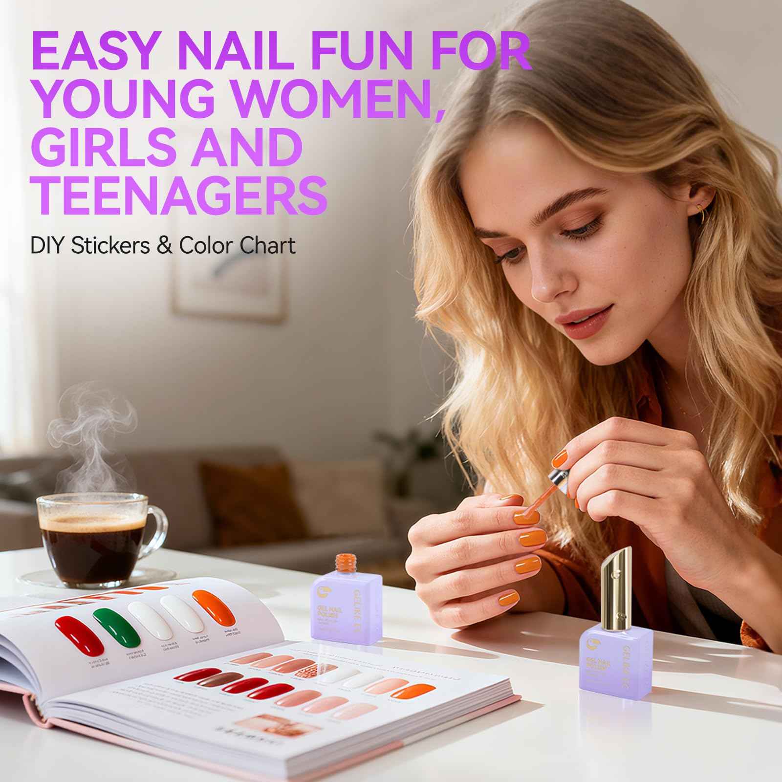 gelike ec Gel Nail Polish Set: HEMA Free Gel Polish Kit With 16ML 12 Fall Colors Big Bottles for Young Women Manicure DIY at Home with Color Chart and Stickers 2026