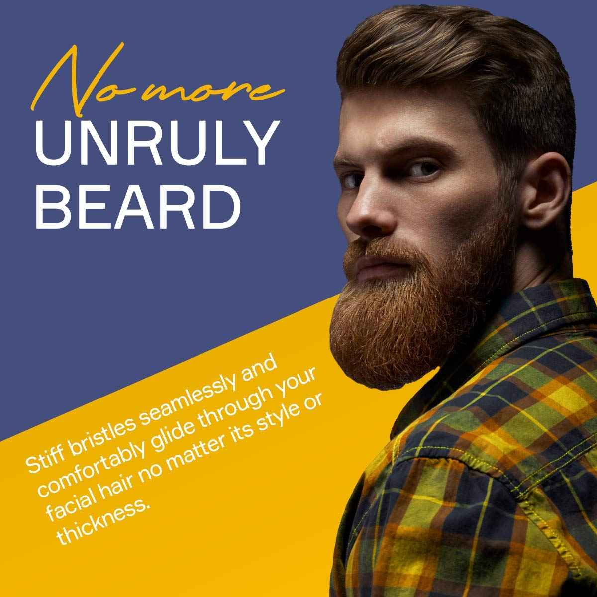 Seven Potions Vegan Beard Brush for Men — 100% Sisal Plant Fibre & Pear Wood — Firm Bristles to Gently Tame/Soften/Exfoliate – 100% Natural, Non-Synthetic