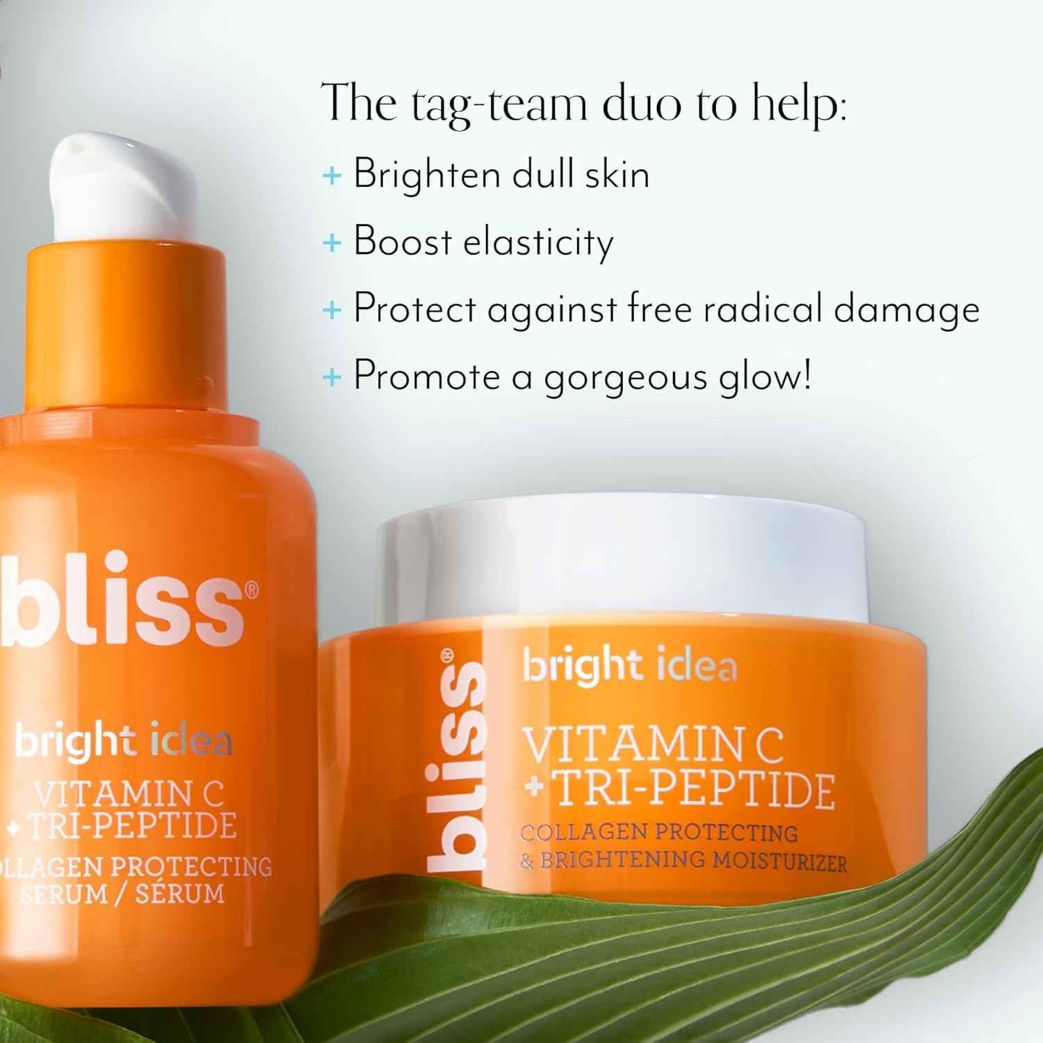 Bliss Brighten Up Vitamin C + Tri-Peptide Brightening Serum & Vitamin C Brightening Moisturizer Set