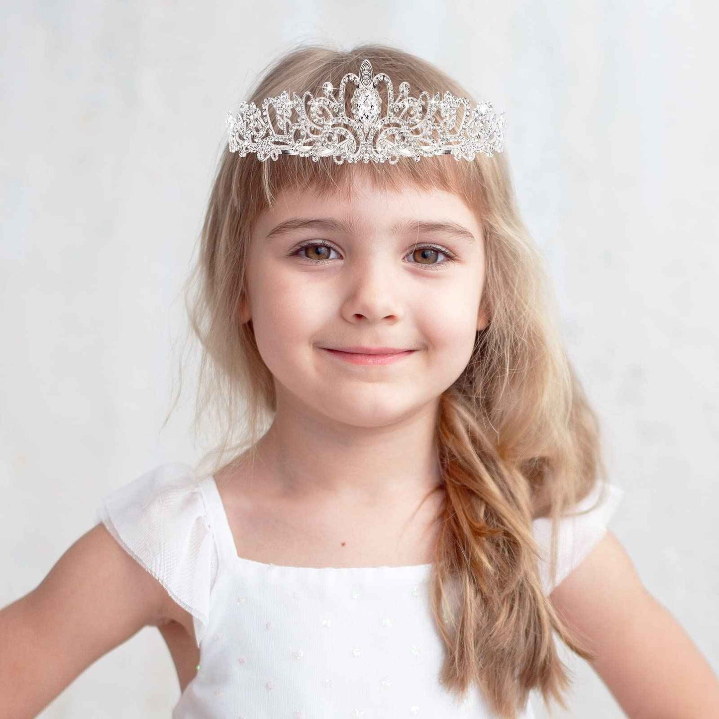 BBTO 10 Pcs Crystal Tiara and Crowns for Women Girls Princess Rhinestone Crown Queen Headband with Combs Bride Tiara for Birthday Party Wedding Prom Hair Accessories(Silver)