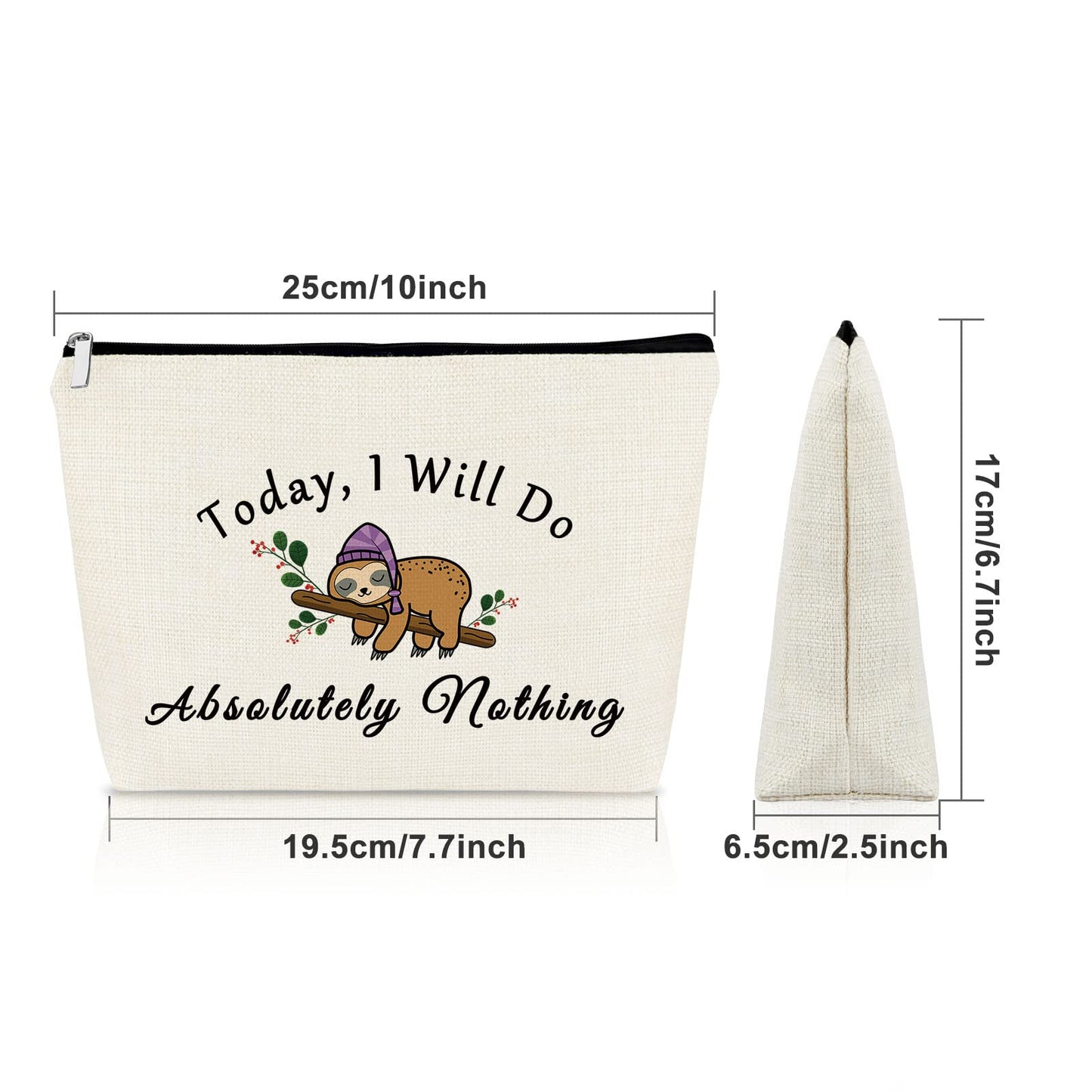 Sazuwu Sloth Gifts for Women Sloth Lover Gifts Makeup Bag Funny Lazy Sloth Gifts for Friend Sloth Themed Birthday Gifts Cosmetic Bag Animal Lovers Gifts for Girls Christmas Gifts Travel Pouch