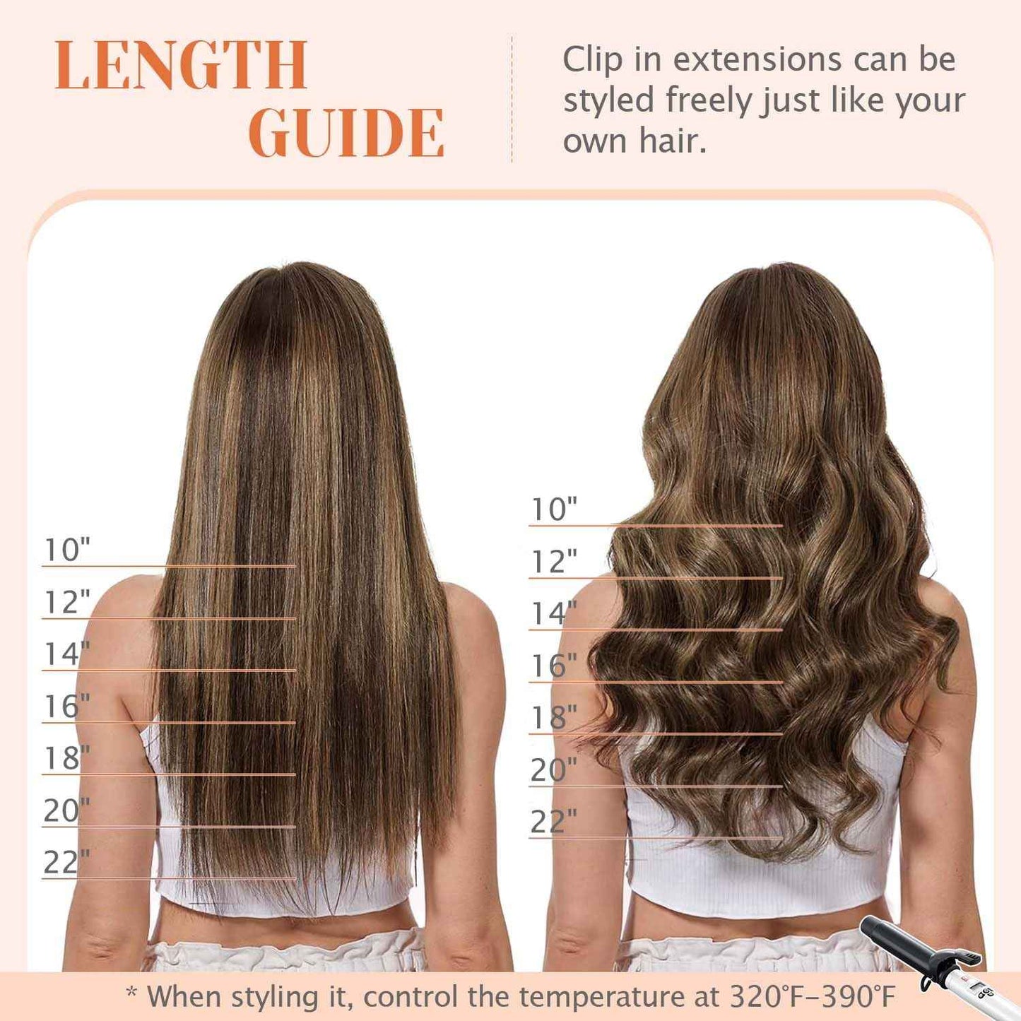 TESSHAIR 5 Clip One Piece Hair Extensions - 10 Inch Real Human Hair, 3/4 Full Head, 65g - Medium Brown Mixed Dark Blonde #4P27
