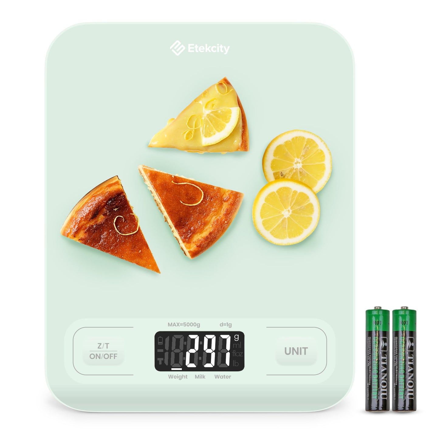 Etekcity Food Kitchen Scale, Digital Grams and Ounces for Weight Loss, Baking, Cooking, Keto and Meal Prep, LCD Display, Medium, Green