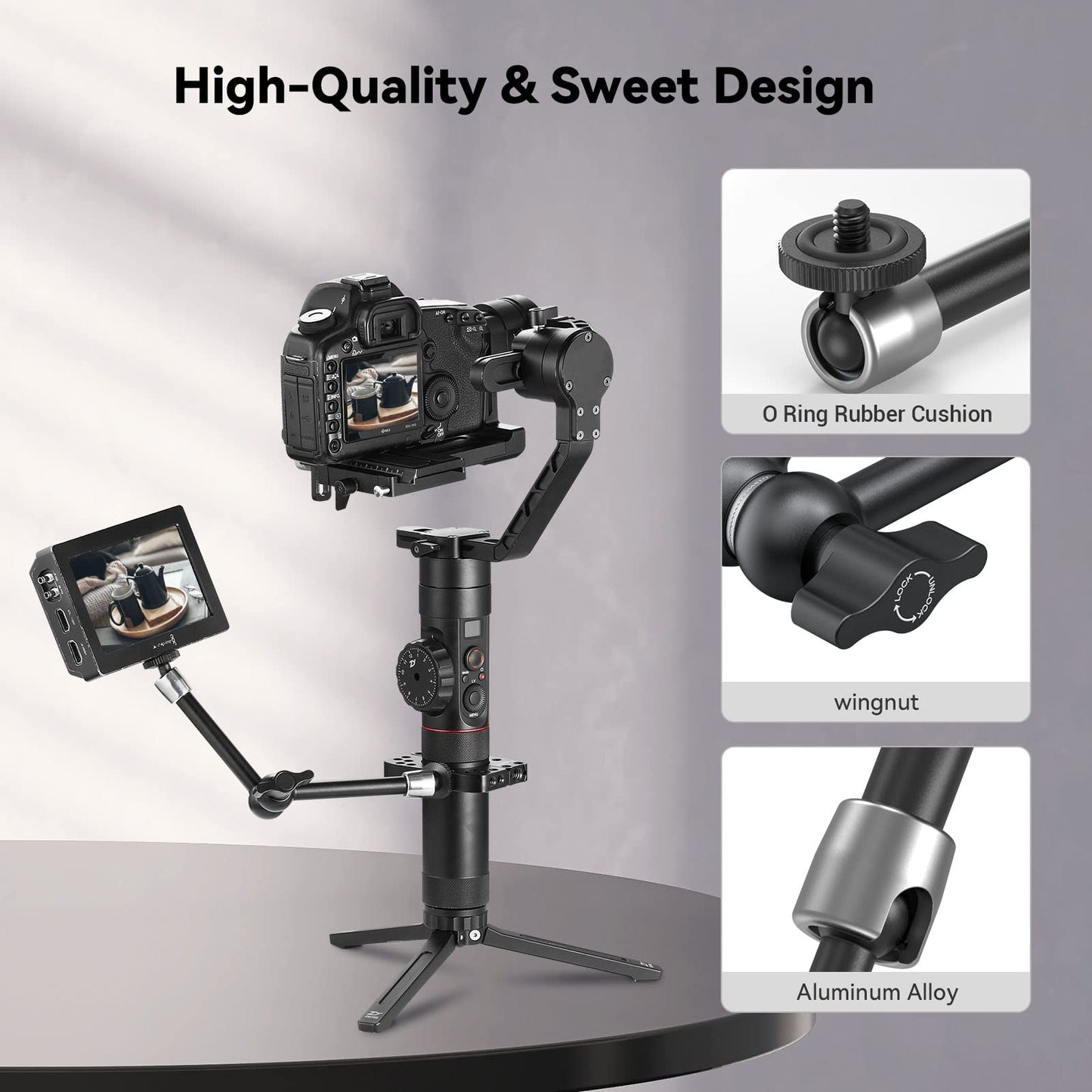 SmallRig 9.8 inch Adjustable Articulating Magic Arm with Both 1/4" Thread Screw for LCD Monitor/LED Lights - 2066B