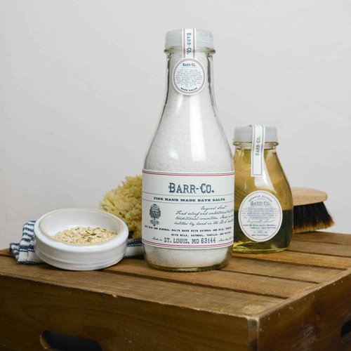 Barr-Co. Original Scent Fine Hand Made Bath Salts, Vanilla Coconut Bath Salts with Oatmeal and Vetiver, Relaxing Bath Products for Women & Men, 32 oz