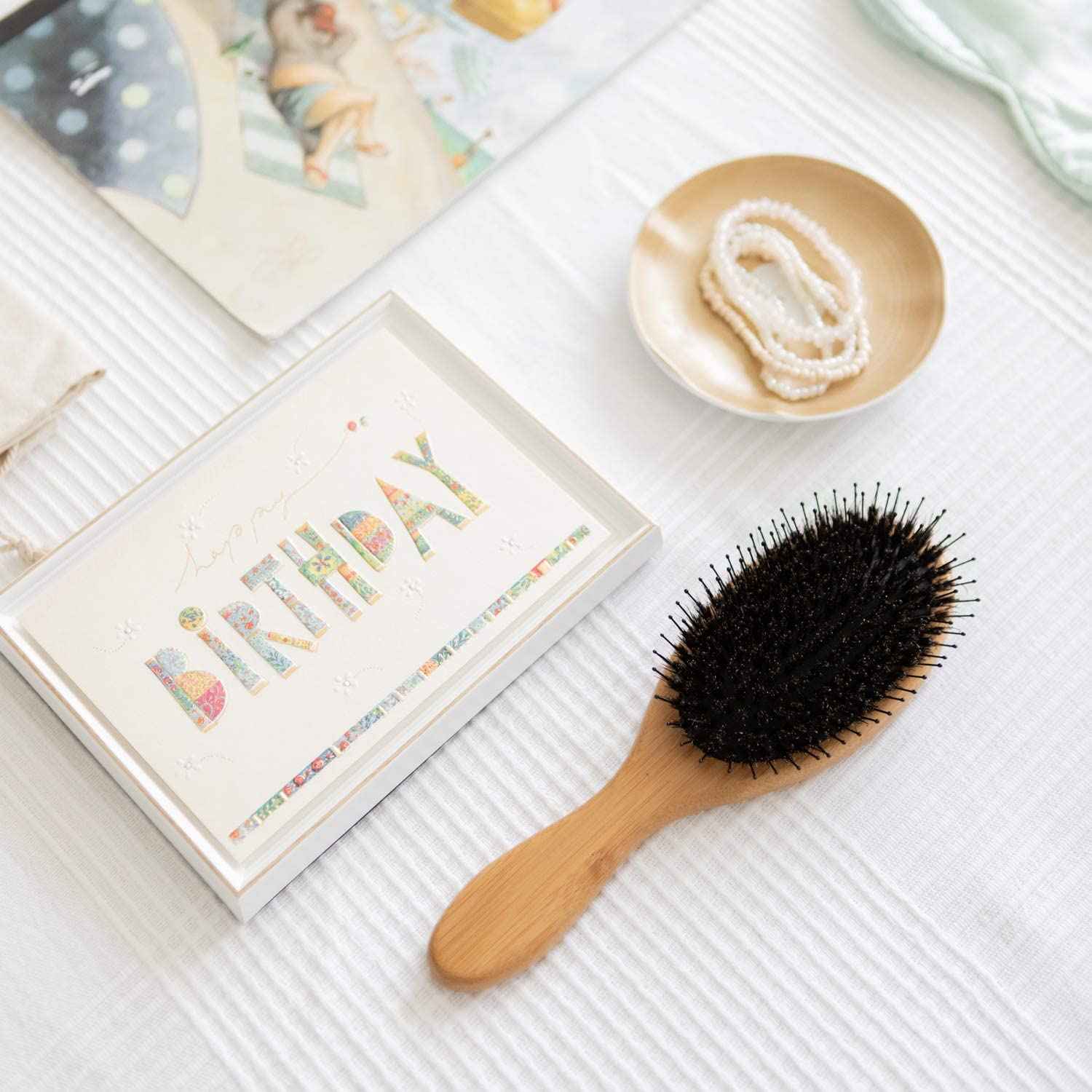 Belula Skin & Hair Care 100% Natural. Dry Brushing Body Brush Set and Detangling Boar Bristle Hair Brush. Restore Shine and Health to Your Skin and Hair.