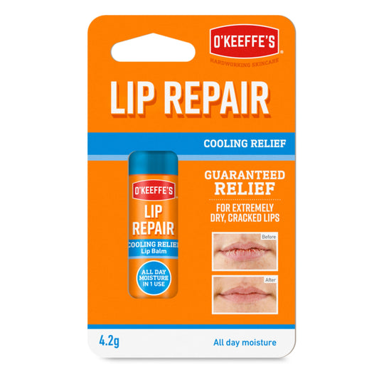 O'Keeffe's Cooling Relief Lip Repair Lip Balm for Dry, Cracked Lips, Stick,, (Pack of 1)