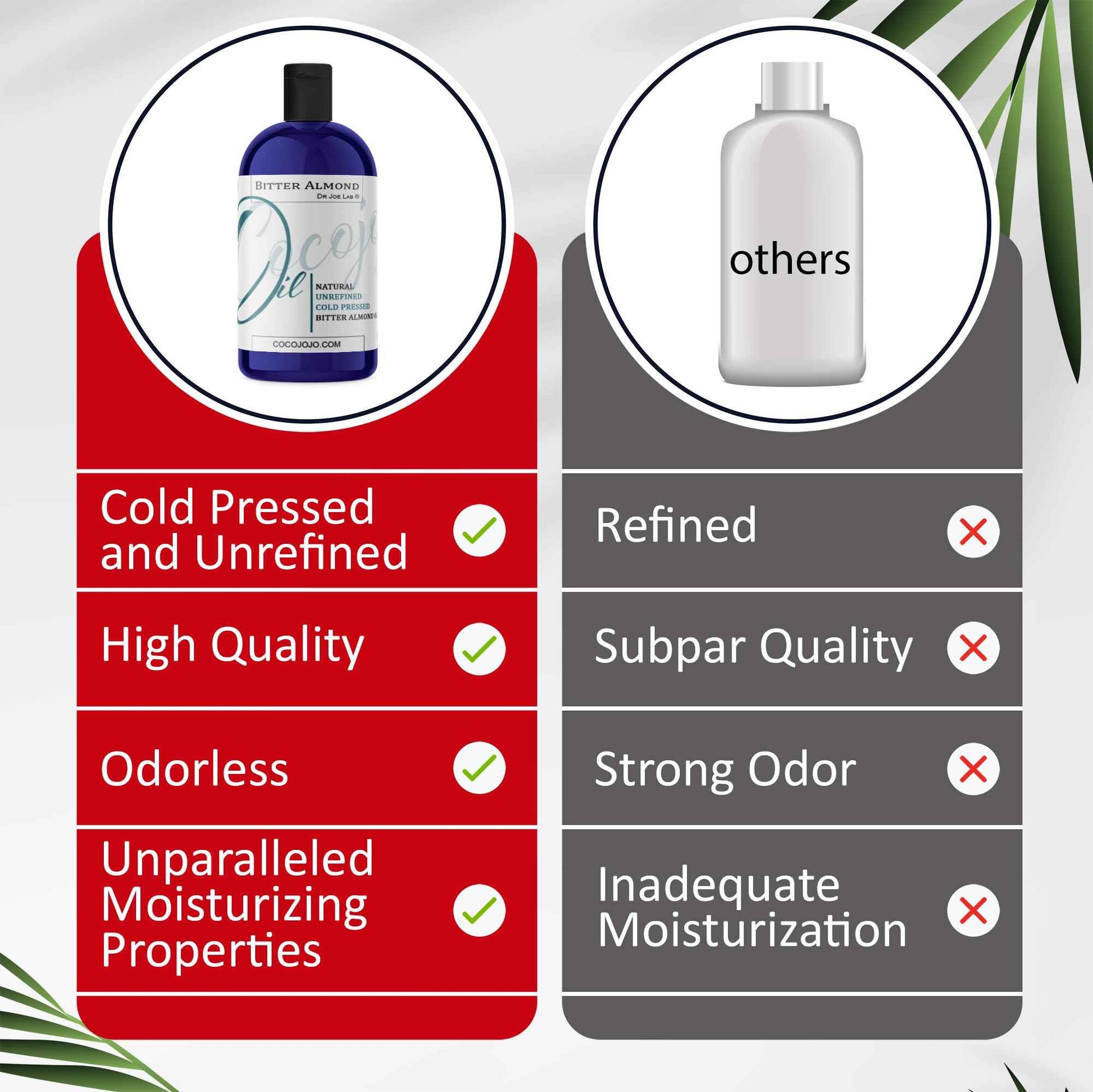 cocojojo Pure Bitter Almond 16 oz 1 pint Oil Unrefined Cold Pressed Extra Virgin All Natural Perfect for Hair Face Skin Nails