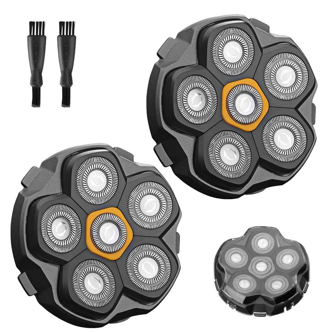 2 pcs Half of the 6 Blade Magnetic Replacement Shaving Head， Head shaver replacement heads