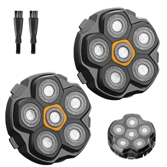 2 pcs Half of the 6 Blade Magnetic Replacement Shaving Head， Head shaver replacement heads