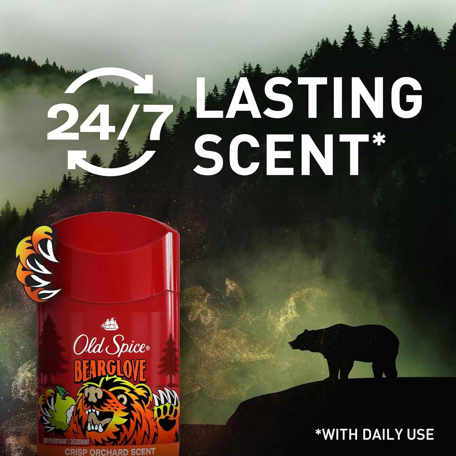 Old Spice Wild Collection Men's Deodorant, Bearglove 3 oz (Pack of 3)