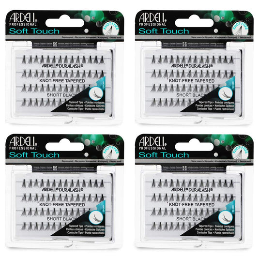 Ardell False Eyelashes Soft Touch Individuals Knot-Free Short Black 4 Pack