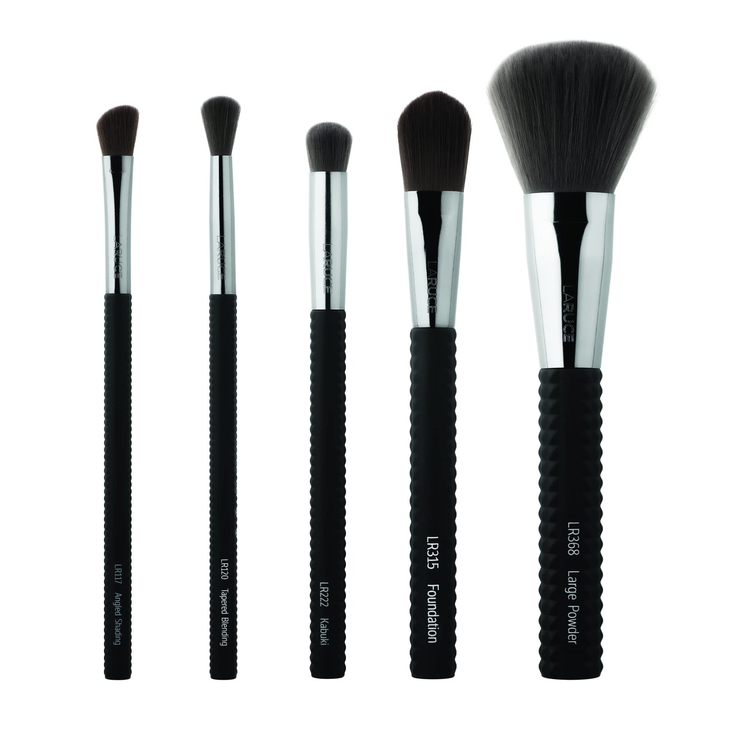 LARUCE 5PC Professional Vegan Eye Makeup Brush Set | Apply Foundation, Blend, Define, Shade, Highlight & More