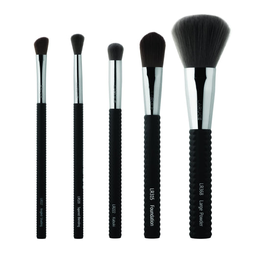 LARUCE 5PC Professional Vegan Eye Makeup Brush Set | Apply Foundation, Blend, Define, Shade, Highlight & More