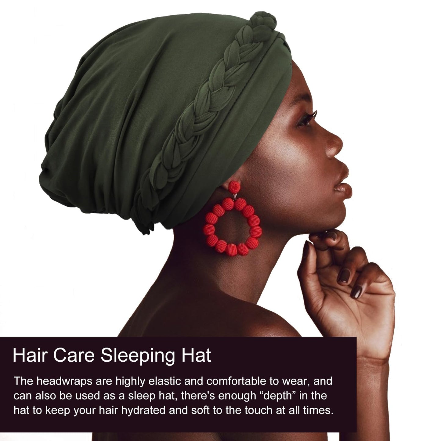 African Women Turban Caps Pre-Tied Twisted Turbans for Women Head Scarf for Women Hair Wraps Cover Beanie Cancer Chemo Headwear for Black Women