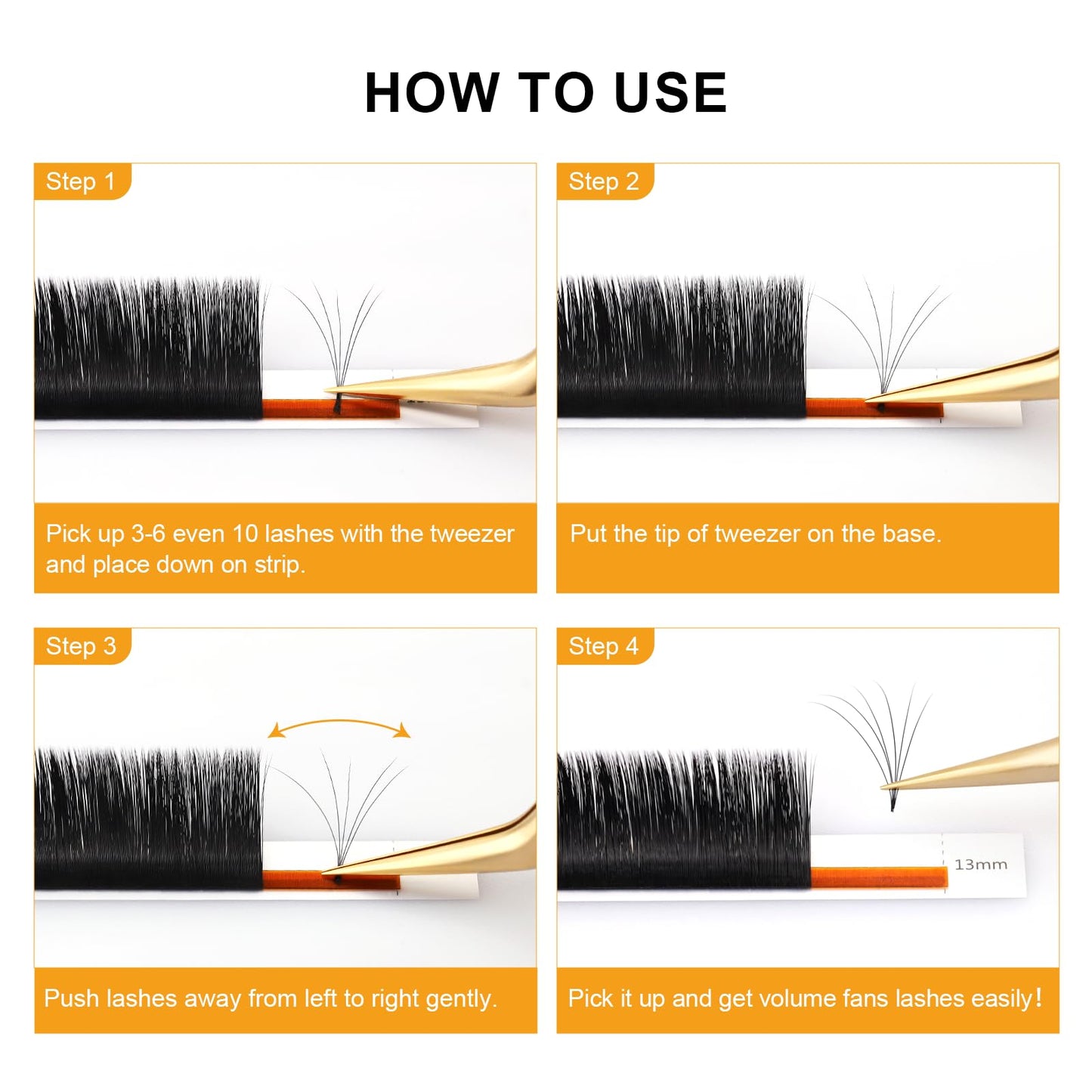 NAGARAKU Easy Fan Eyelash Extensions Volume Lash 0.05 C curl 16-20mm Mix Tray Rapid Blooming Faux Mink Cluster For Beginners Soft Professional Lash Supplies