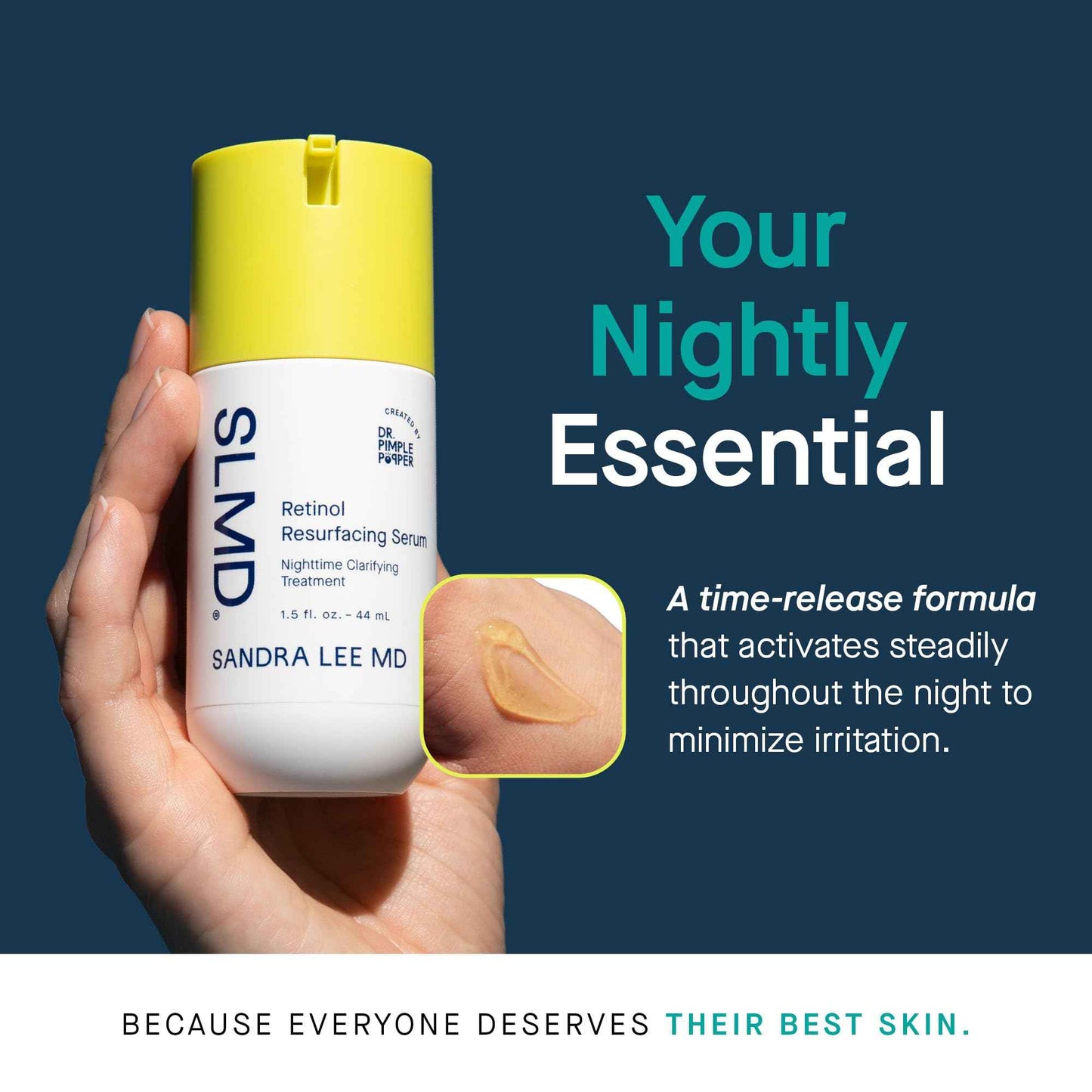 SLMD Resurfacing Retinol Serum with Vitamin C, Hyaluronic Acid & Allantoin | 1.5 fl oz | Retinol Face Serum, Clarifying Night Treatment for Fine Lines, Wrinkles, Dark Spots & Uneven Texture