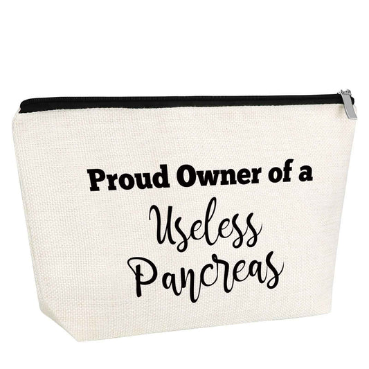 Gfhzdmf Diabetes Gift Diabetes Awareness Gift for Women Makeup Bag Support Present Diabetic Emergency Supply Bag for Diabetic Patient Grandma Cosmetic Pouch Birthday Present for Her Travel Pouch