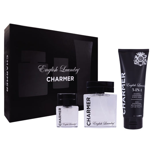 Charmer by English Laundry Eau de Parfum for Men 3 Piece Gift Set, 3.4 fl. oz.