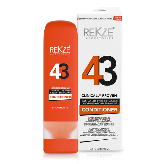 REKZE 43 Conditioner Clinically Proven Hair Growth Stimulating & Anti-Hair Loss For Men & Women, Strong DHT Blocker For Thinning, Thickening & Damaged, All Hair Types, Color Treated