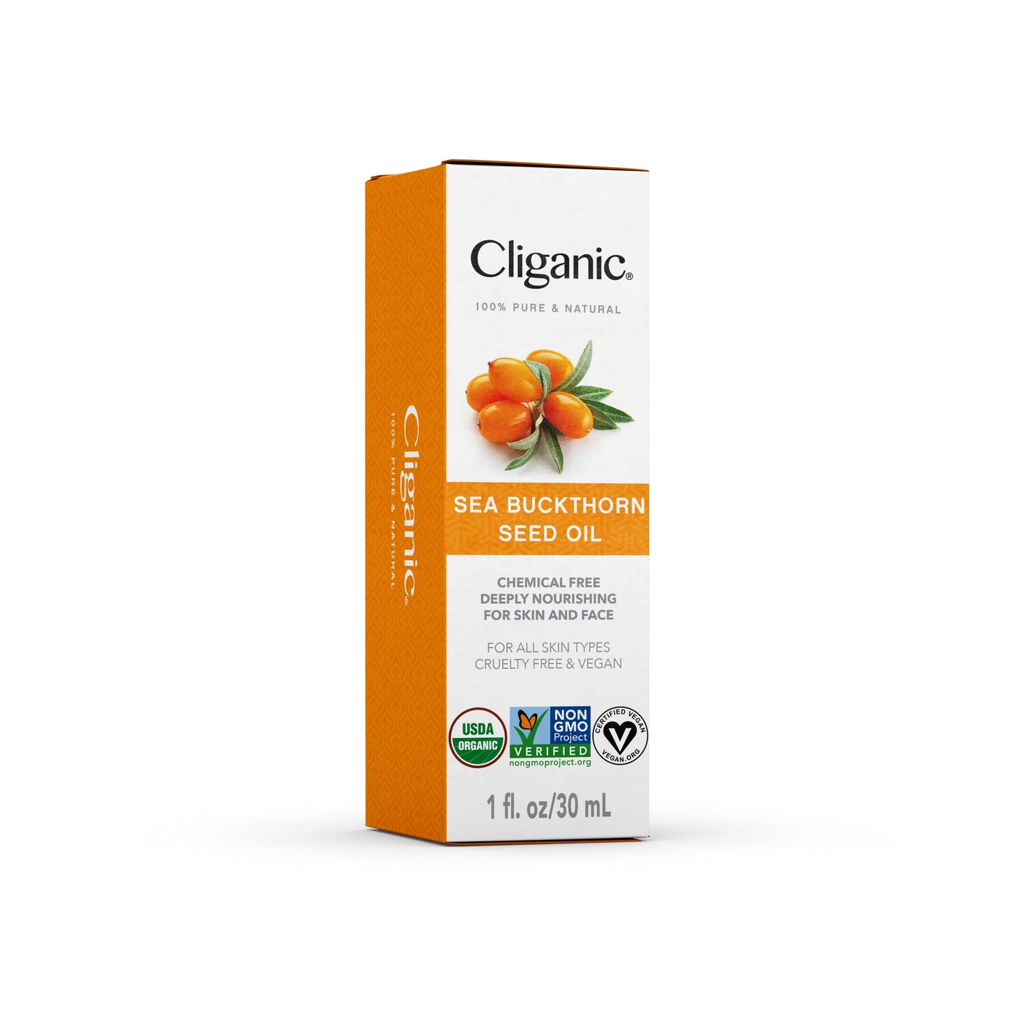 Cliganic Organic Sea Buckthorn Oil, 100% Pure - for Skin & Face, Cold Pressed