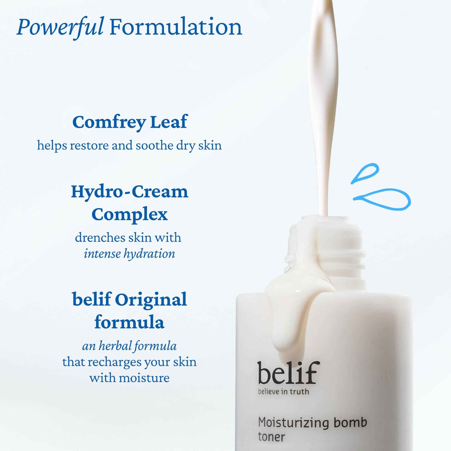 belif Moisturizing Bomb Hydrating Toner - Ceramide Milky Texture, Strengthens Skin Barrier, Soothing & Repair Serum Essence, Ultra-Hydrating 2-in-1 Toner & Moisturizer, Korean Skincare, 5.07 Fl Oz