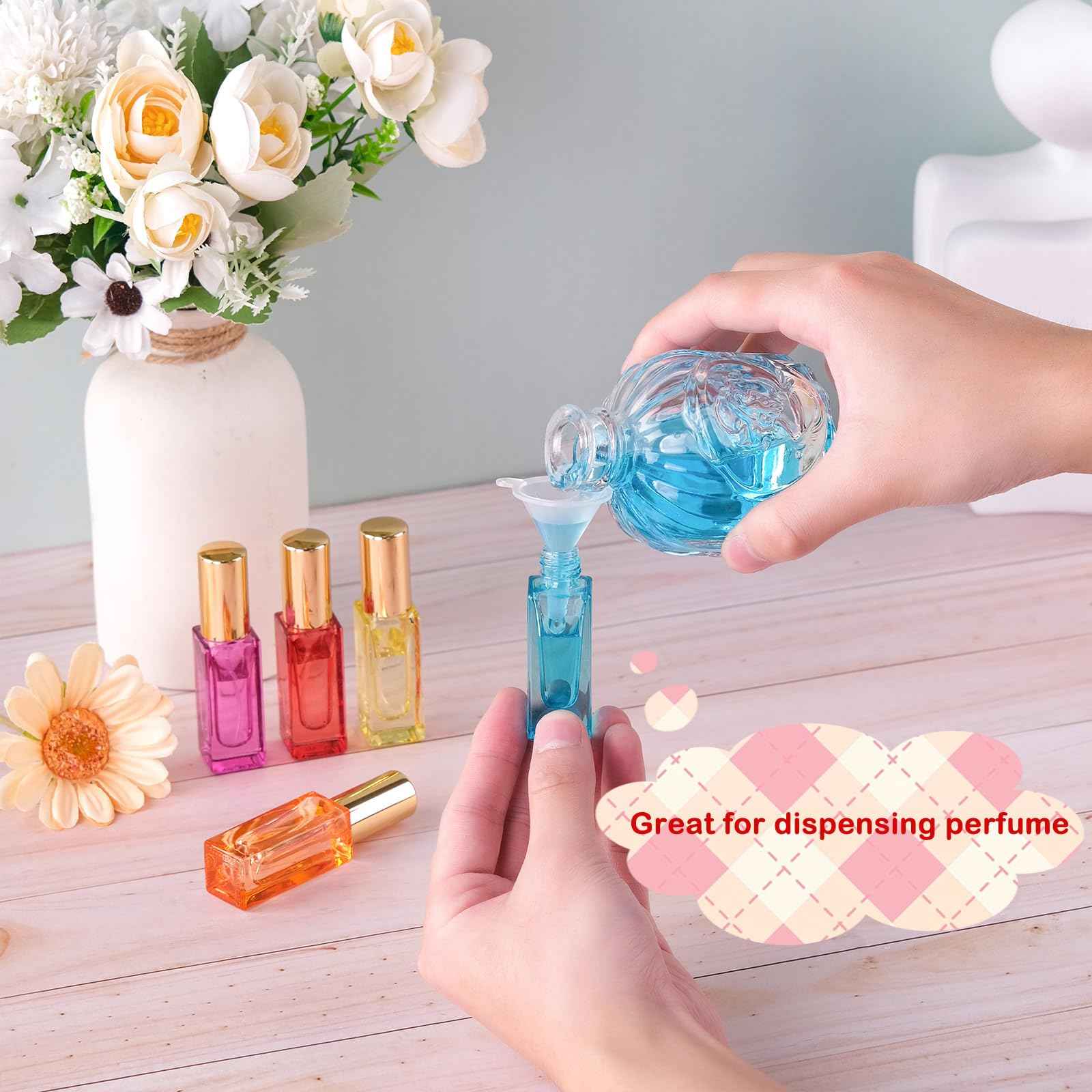 RAMFIYN 5pcs 6ml Refillable Perfume Bottle Travel Atomizer Set - Glass, Multi Color, High Precision Nozzle