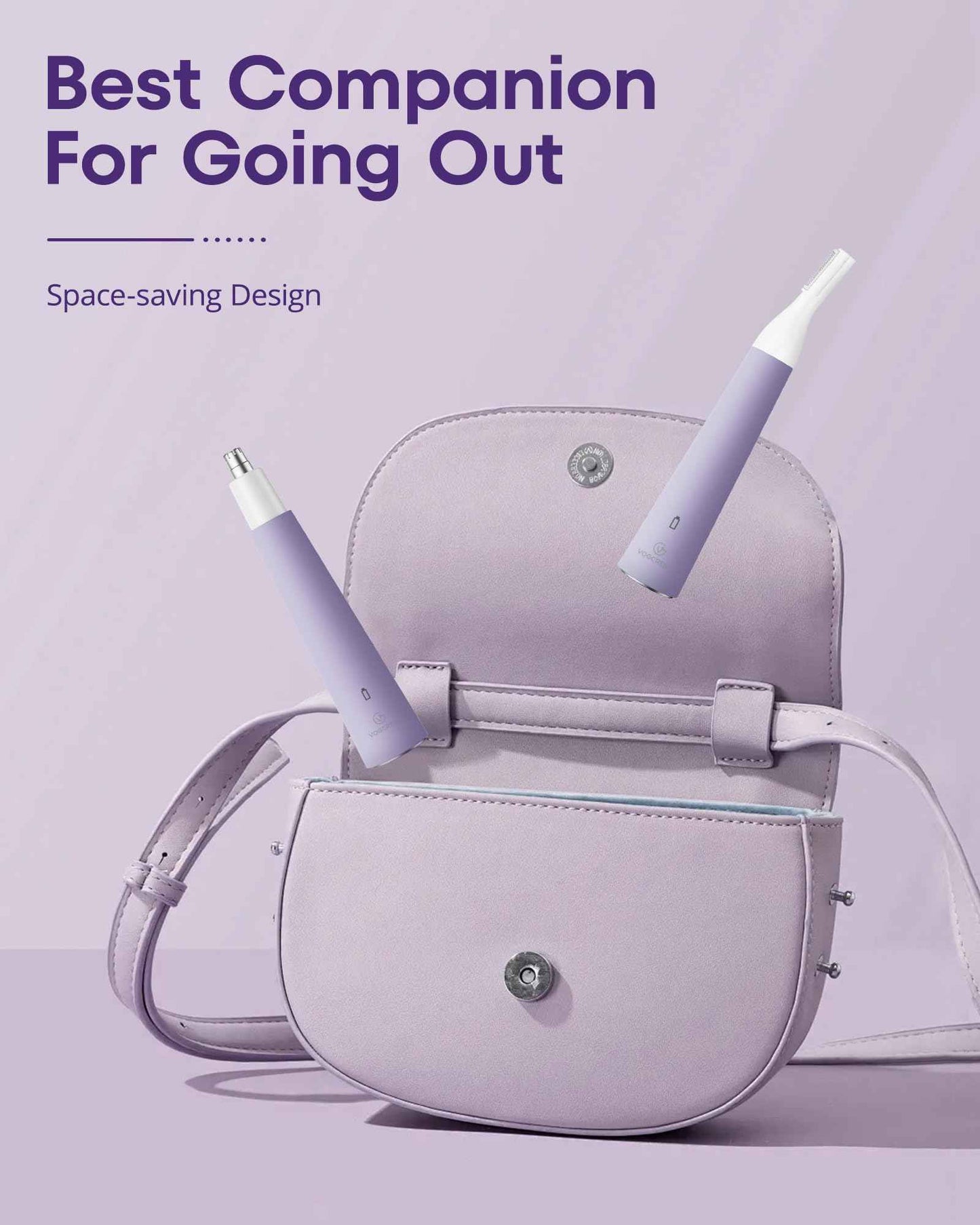 VG VOGCREST Nose Hair Trimmer for Women: Rechargeable 2 in 1 Ear Eyebrow Trimmer (Purple)