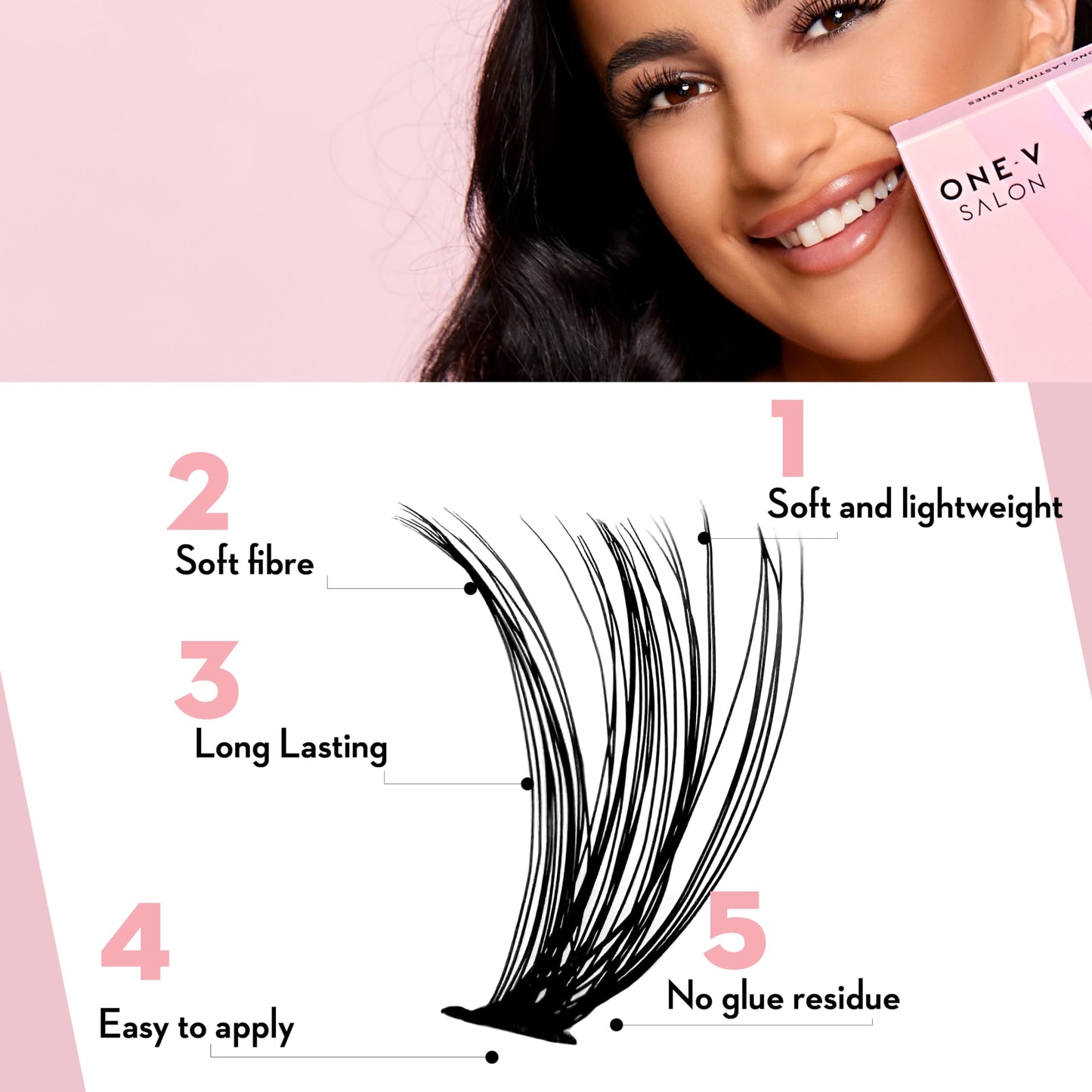 One V Salon, DIY Lash Clusters, 280 Pc, 30D-D Curl 9-16mm