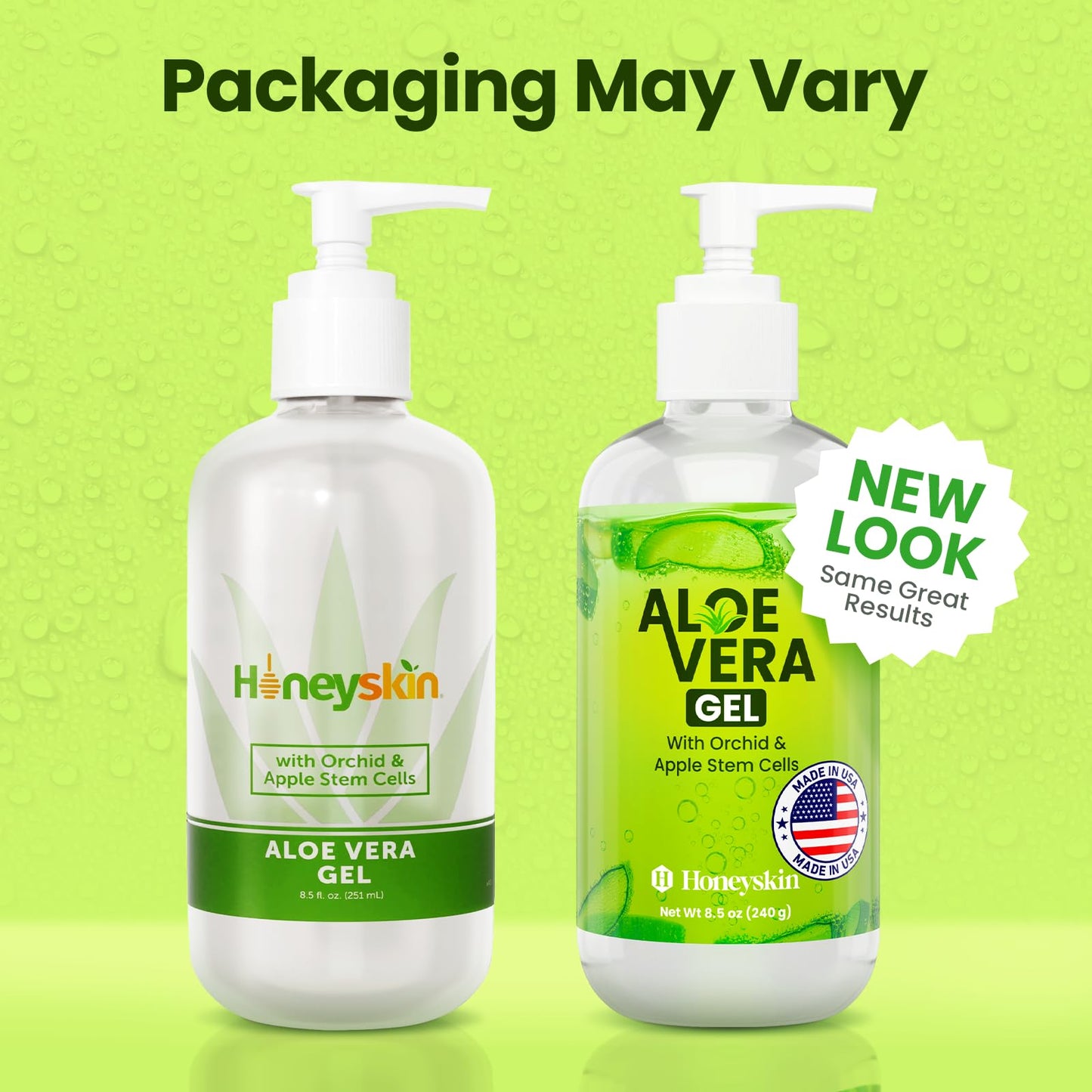 Honeyskin Soothing Aloe Vera Gel Made in the USA with Natural Ingredients - Give Yourself Relief From Sunburn and Dry Skin During the Hot Summer Days (8 Fl Oz)