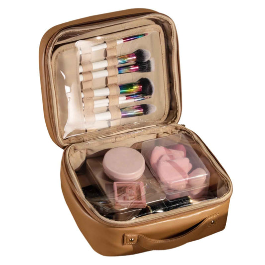 BS-MALL XL Makeup Case – Premium Makeup Bag with Soft Leather, Waterproof and Durable for Long-Term Use
