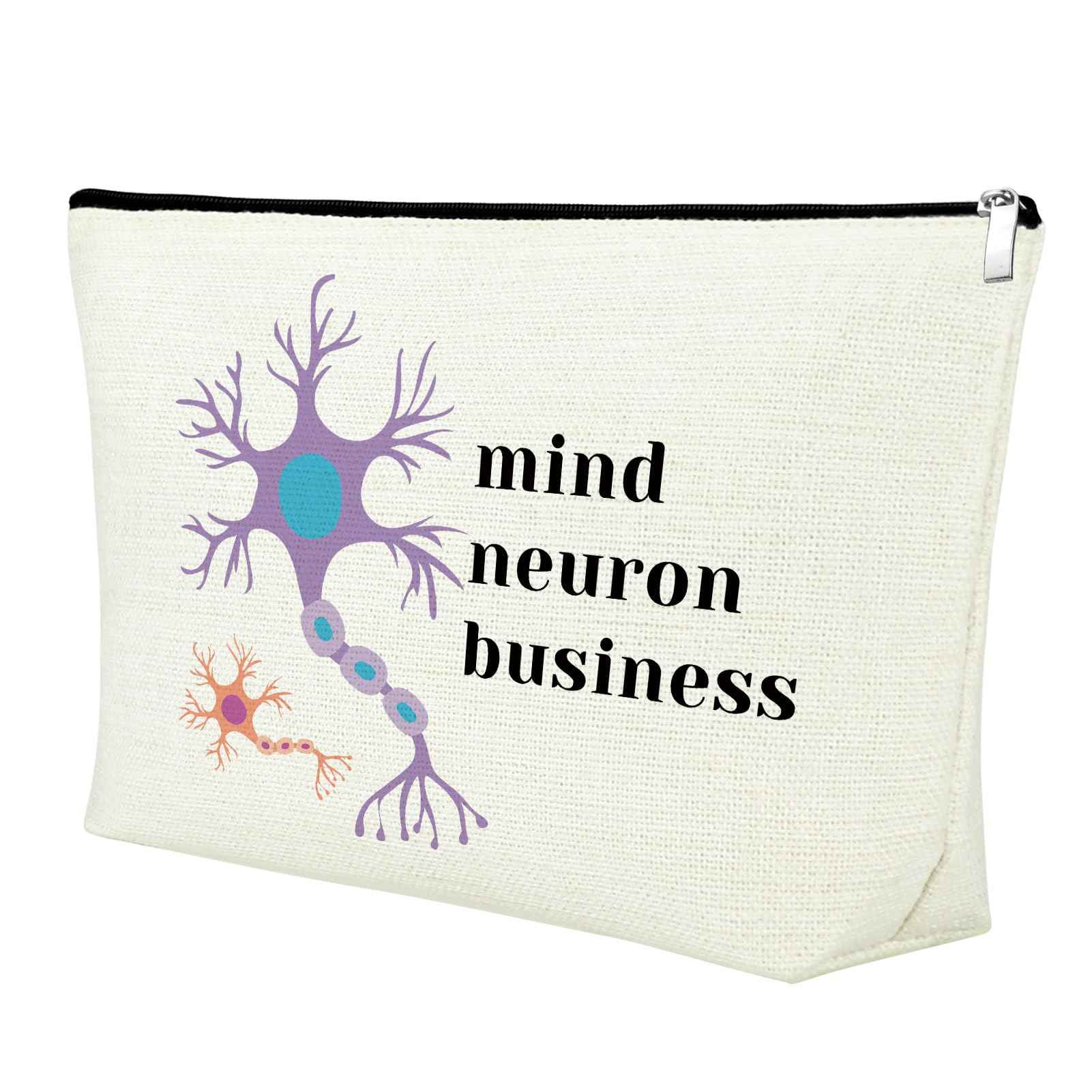 Mxrymvu Neuroscience Gifts for Women Makeup Bag Neurology Nurse Travel Bag Funny Medical Student Cosmetic Bag Best Doctor Gifts for Women Pharmacists Mind Neuron Business