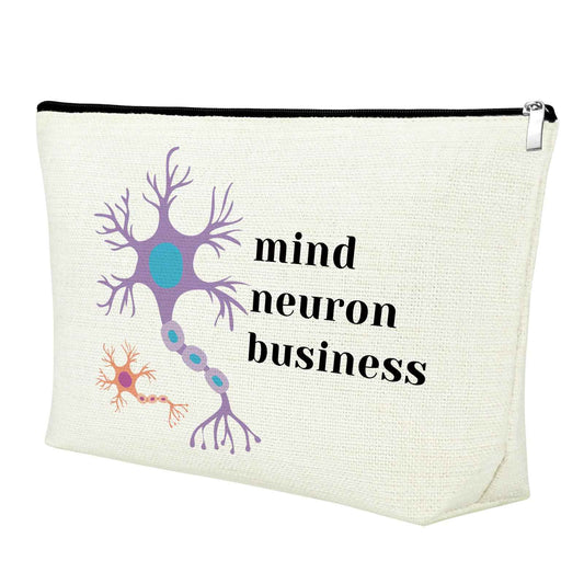 Mxrymvu Neuroscience Gifts for Women Makeup Bag Neurology Nurse Travel Bag Funny Medical Student Cosmetic Bag Best Doctor Gifts for Women Pharmacists Mind Neuron Business