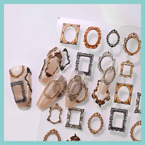 CESTSIREN Vintage Nail Stickers, Embossed Nail Decals,Self-Adhesive, Nail Accessories & Supplies, Durable & Long-Lasting