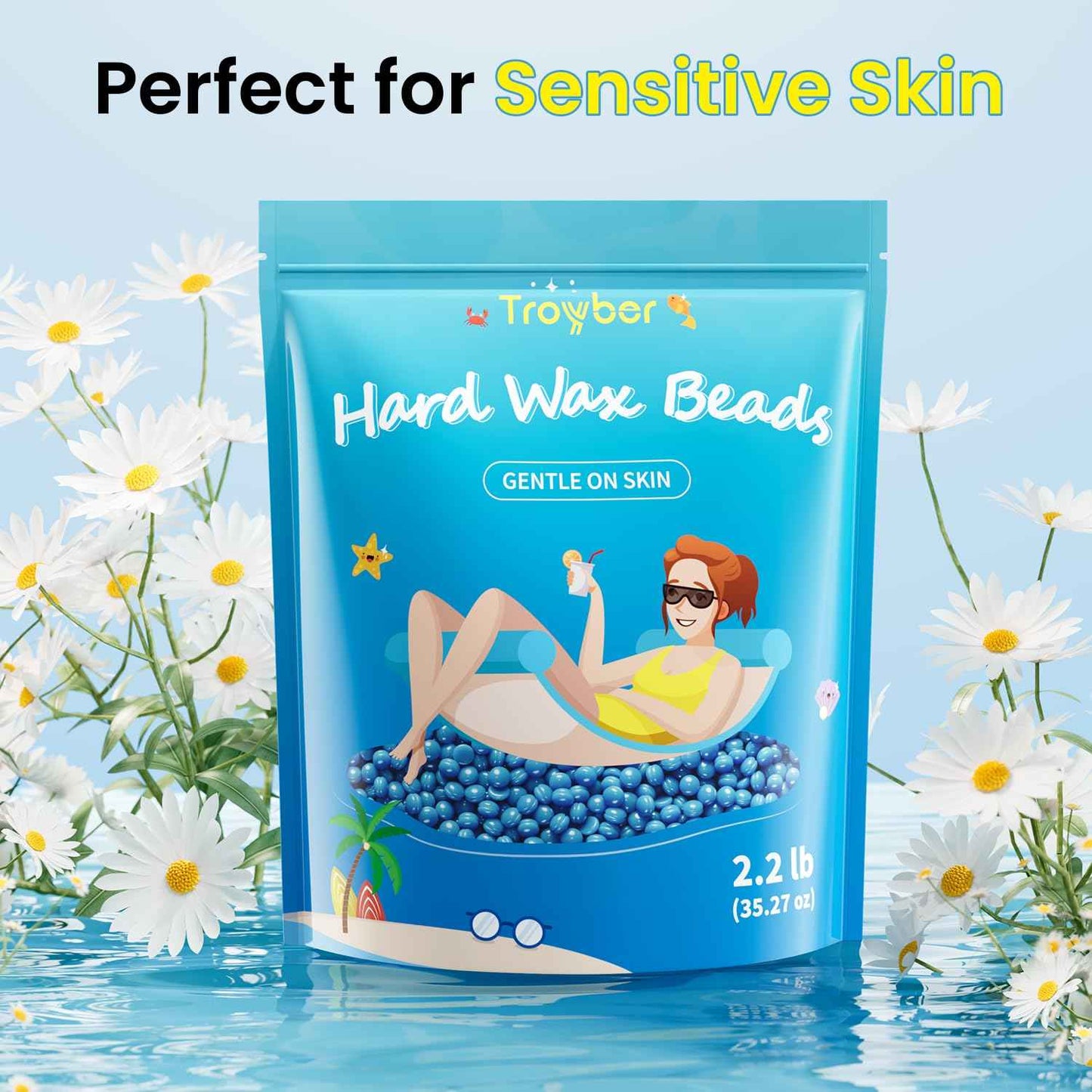 Hard Wax Beads for Hair Removal, Wax Beads for Waxing Kit for Women Men, Waxing Beads for Sensitive Skin﻿(35.27 Ounce)