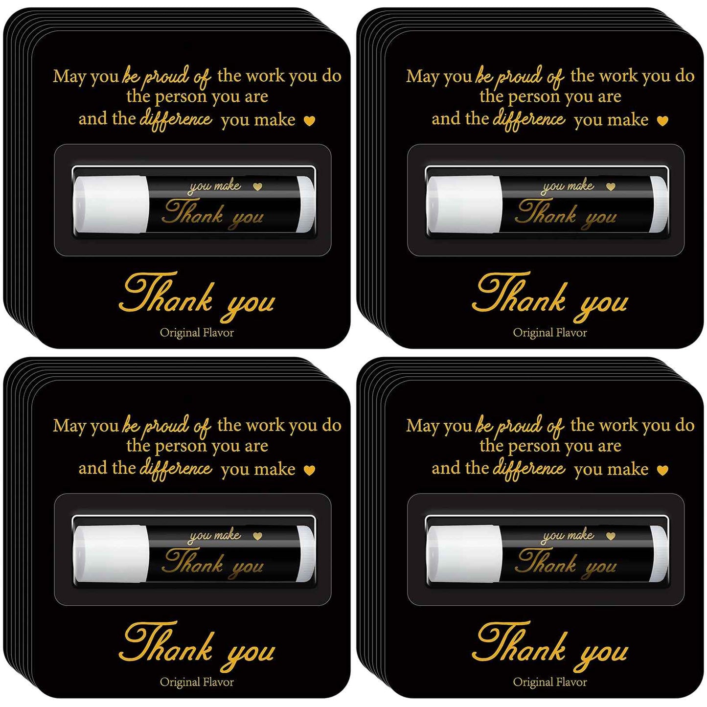 Sacubee 30 Pack Christmas Employee Appreciation Gift Lip Balms Bulk Staff Teacher Team Volunteer Thank You Gift Thanksgiving Christmas Appreciation Party Favor for Women Men(Cool,Black Gold)